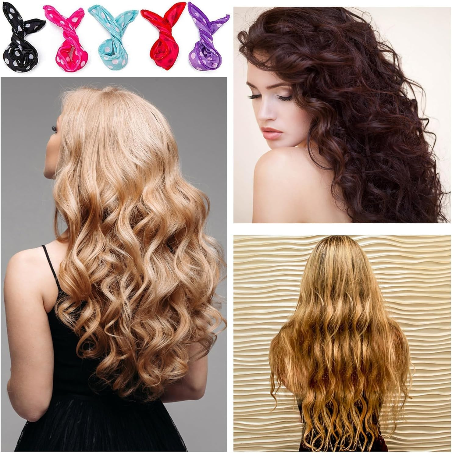 ZUJIACUN Foam Hair Rollers for Curly Hair - No Heat, Sleep-Friendly Curlers for Long & Short Hair, Travel-Friendly DIY Hair Styling Tool (10 Pcs, 5 Colors) image number 1