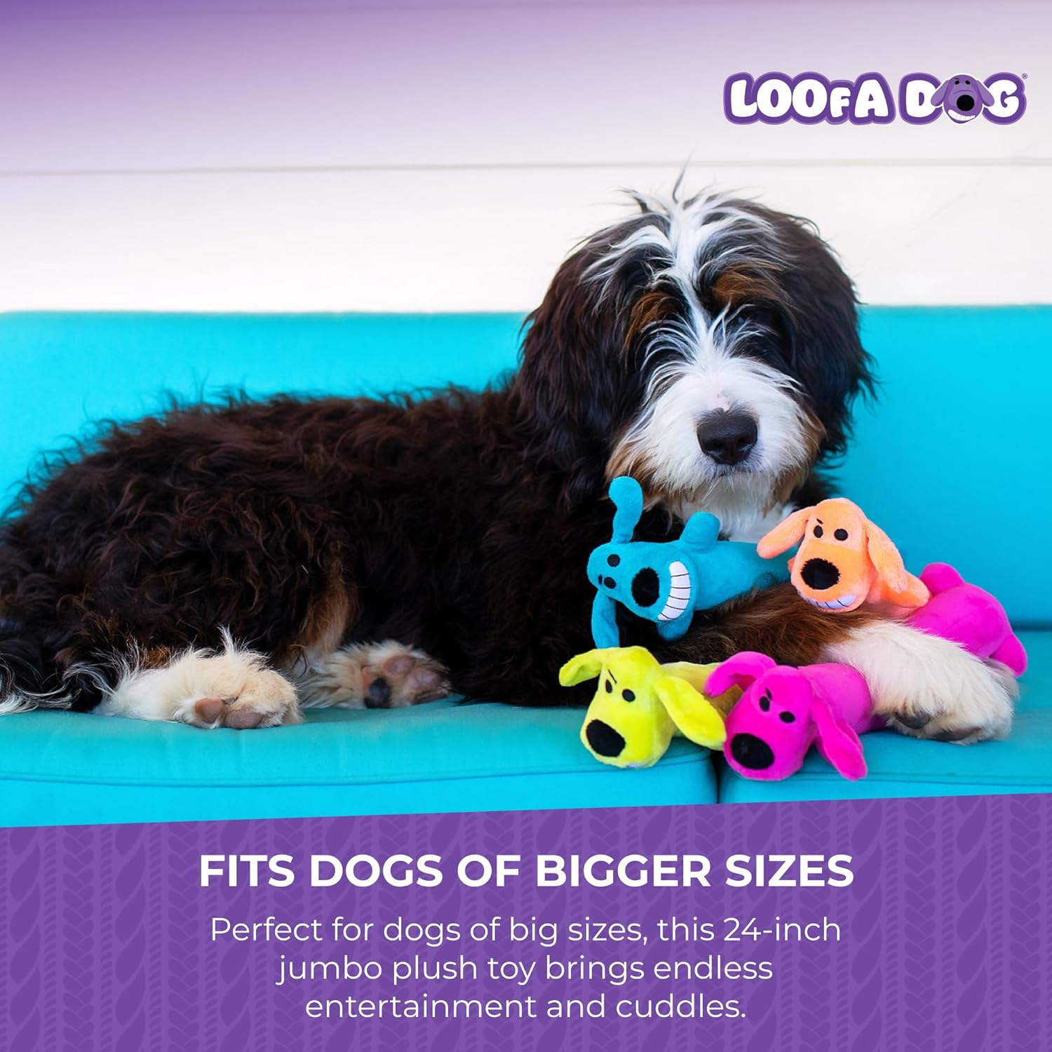 Multipet'S Original Loofa Jumbo Dog Toy in Assorted Colors, 24-Inch image number 5