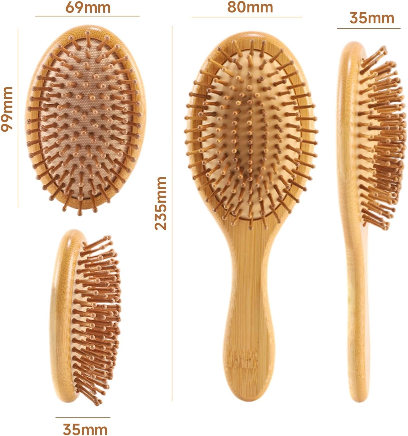 2Pcs Bubble Combs Wooden Combs Hair Combs Hair Styling Tools Massage Combs Hair Care Wooden Combs image number 3
