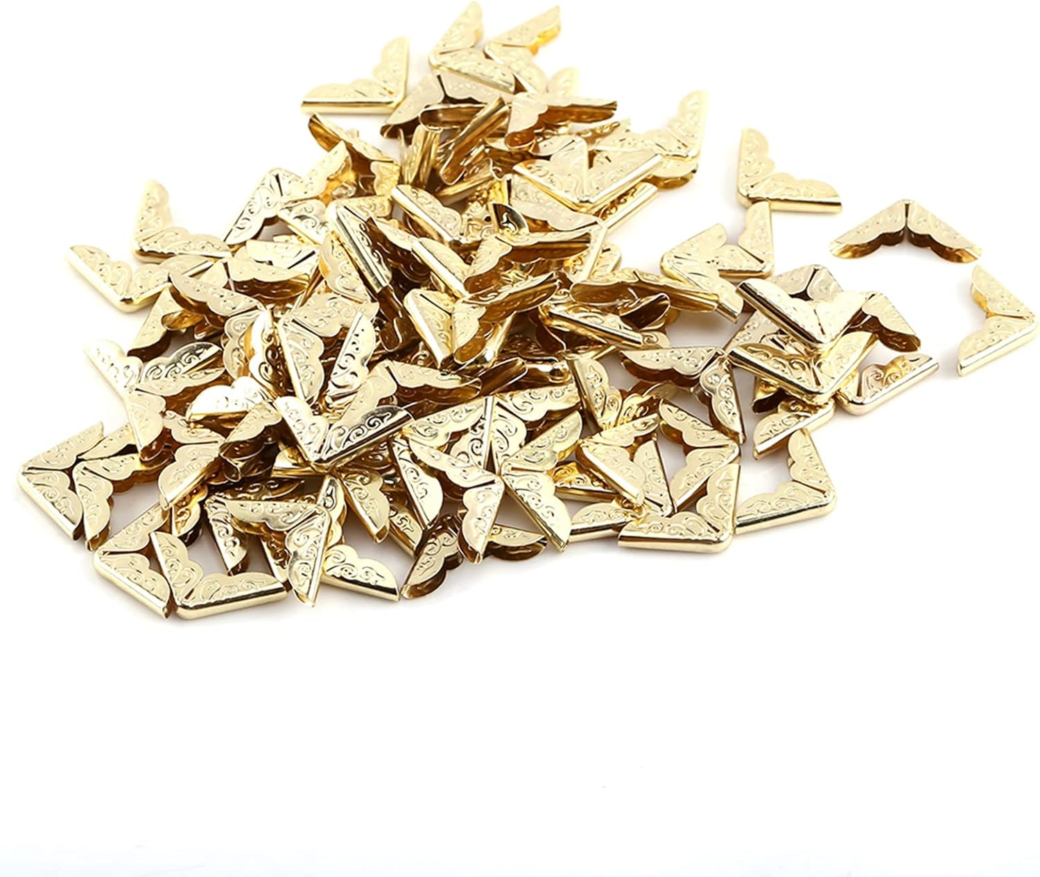 HEEPDD 100Pcs Retro Metal Book Corner Protectors, Gold