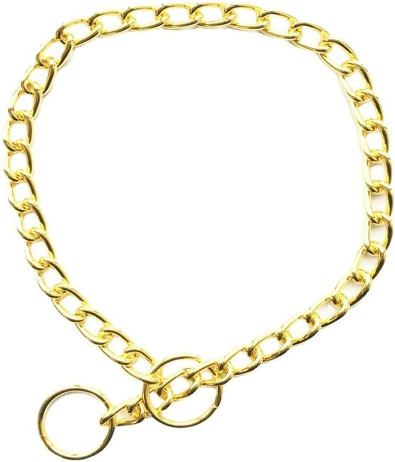 Adjustable Metal Pet Collar and Necklace Coated Chain Dog Collar (Golden, 3.0Mm*55Cm) image number 1