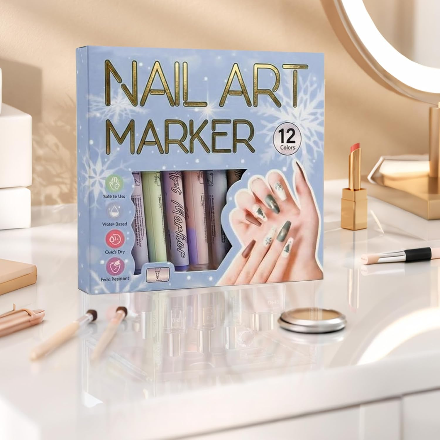 Nail Pens - High-Pigment Fine-Tip Cosmetics,Women Nail Painting Markers - for Home Talon Everyday Studio Hobbyists Mothers Professionals Beginners image number 5