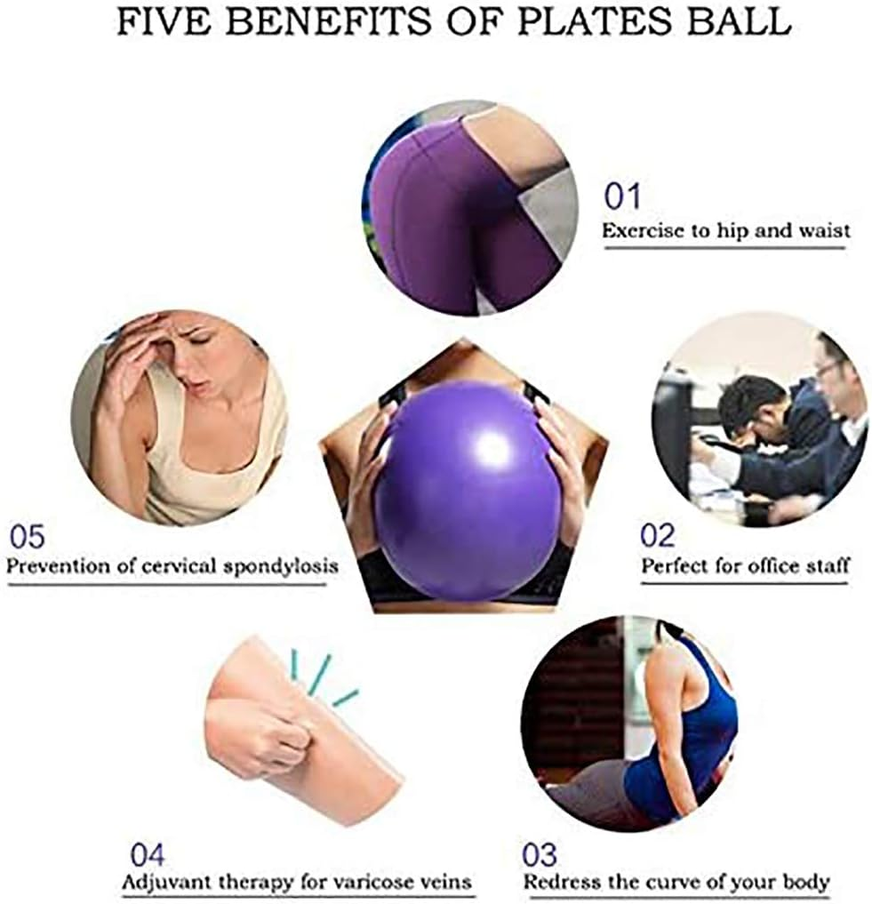 MOMPLUS 6 Inch Exercise Pilates Mini Yoga Balls Barre Small Bender for Home Stability Squishy Training Physical Therapy Improves Balance with Pump - Blue image number 2