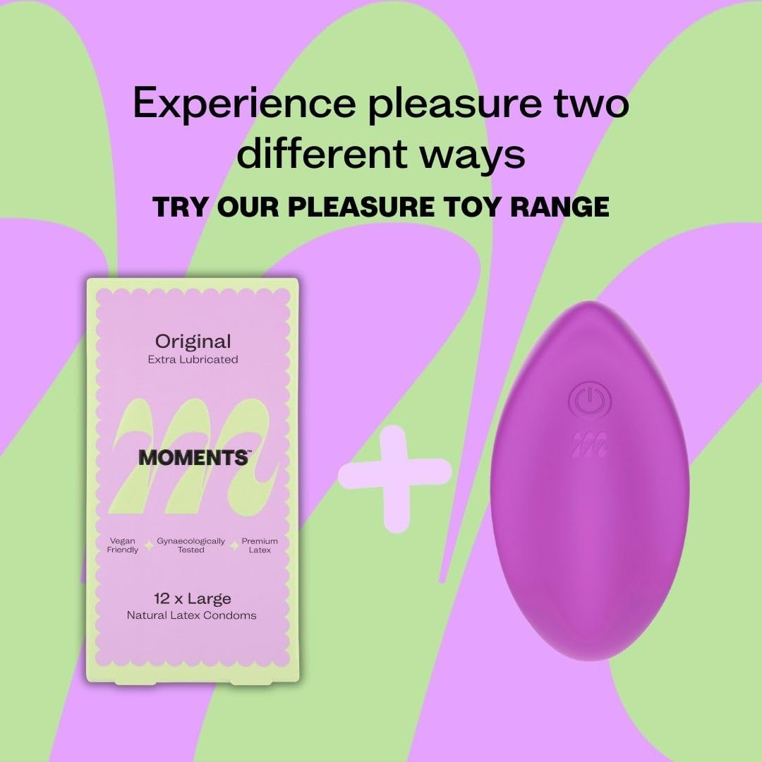 Moments Original Condoms | Large and Extra Lubricated, Premium Quality Natural Latex, Vegan, Gynaecologically & Dermatologically Tested (Pack of 1-12 Counts)