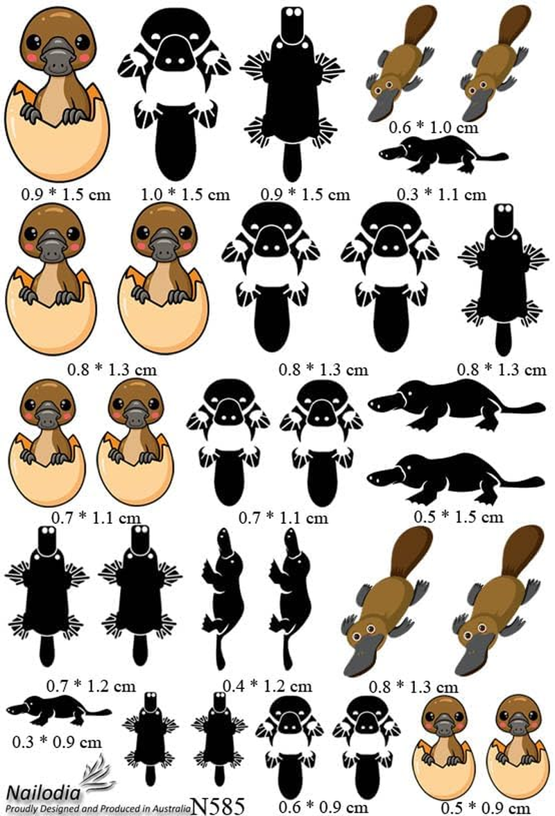 Platypus Nail Art Decal Sticker image number 1