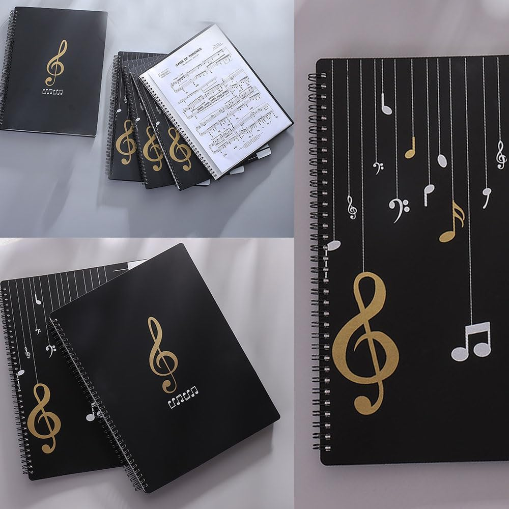 Armastuse Sheet Music Folder,50 Pages Capacity, Sheet Music Binder, Spiral Binder Organizer for Sheet Music Storage (Black) image number 1