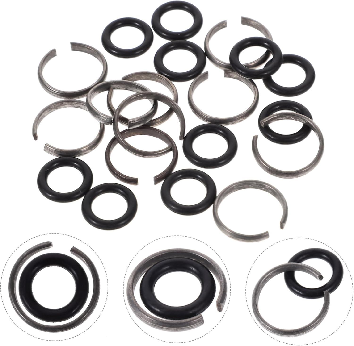 Impact Wrench Socket Retainer Ring Lock Ring with High Torque Resistance and Anti-Slippage Functionality for Automotive Repair and Mechanical Maintenance Use 12 Sets