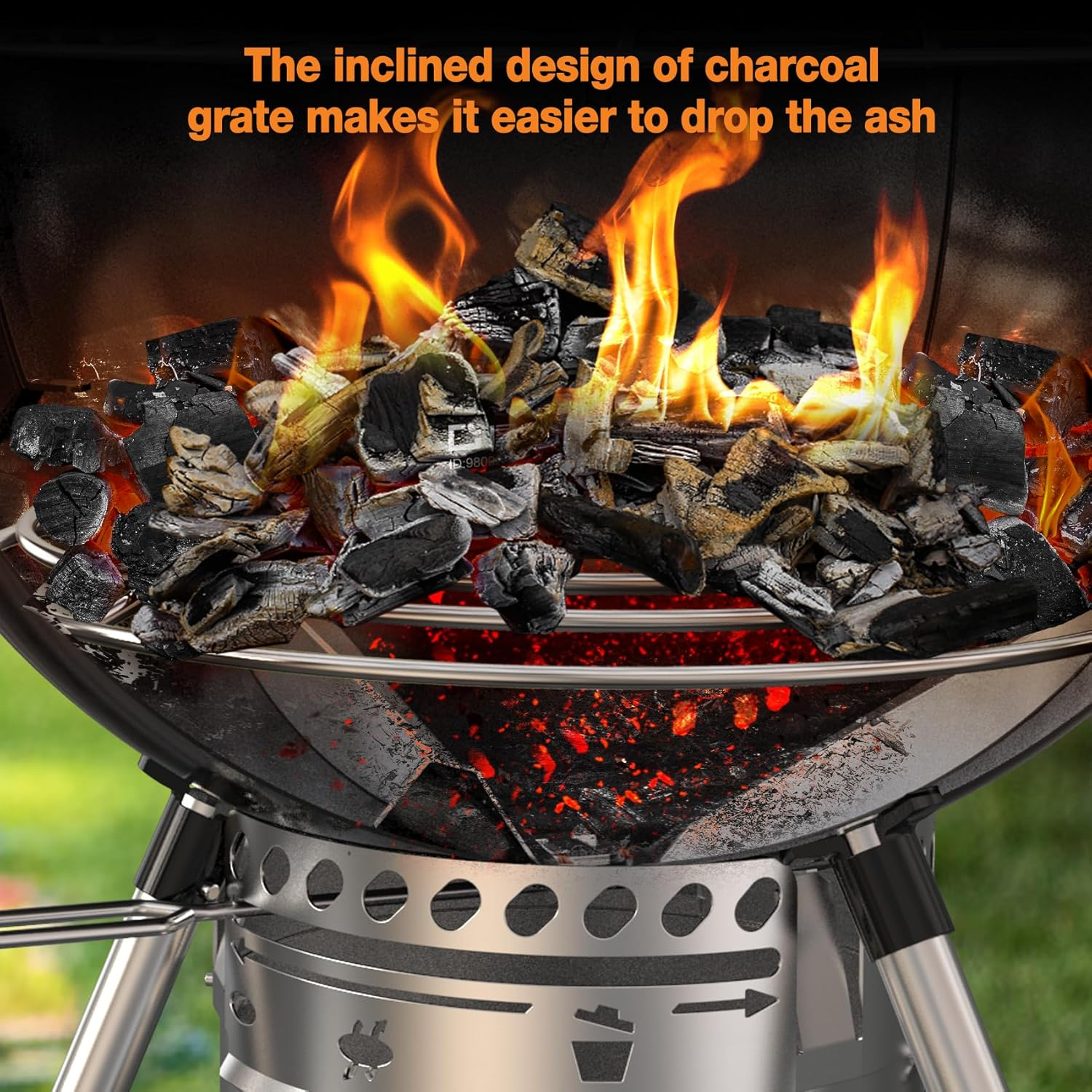 Onlyfire Charcoal Holder, Upgrade Fire Grate for Weber 22" Kettle Grills, Fire Starter image number 6