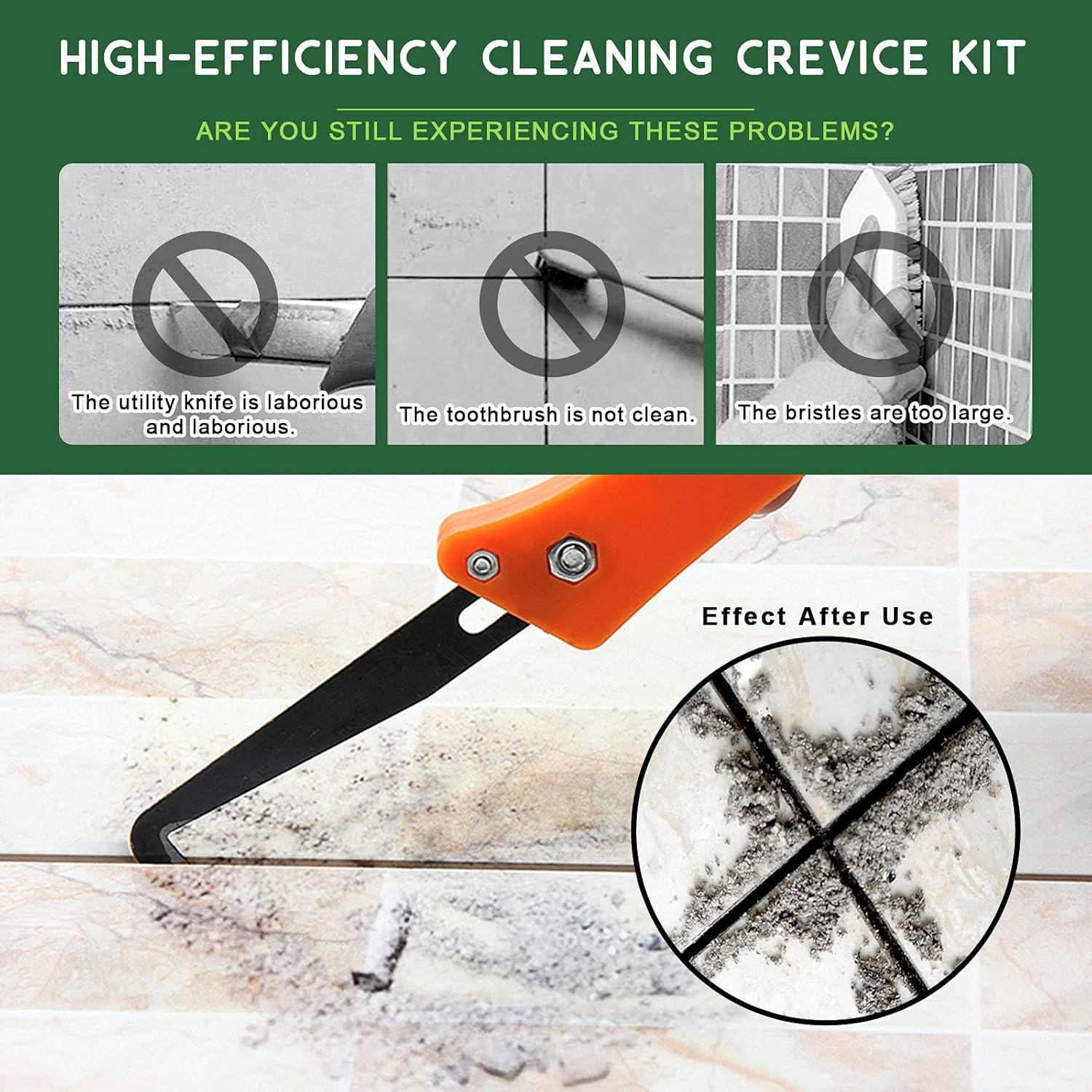 Keadic Grout Removal Tool Set - 22 Pcs with Grout Saw, Hand Saw, Cleaning Brush, Caulking Edge Tool image number 4
