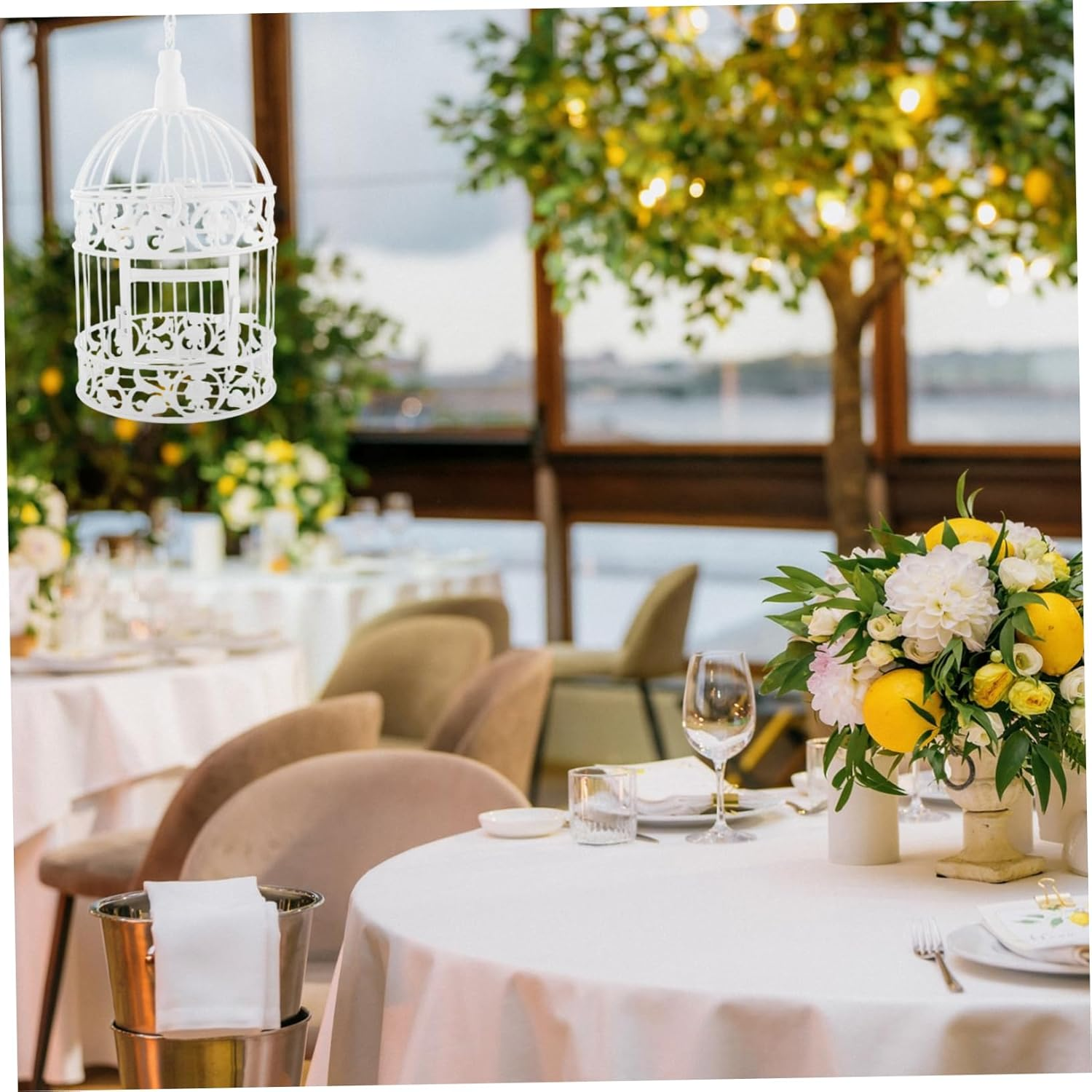 Iplusmile European Iron Birdcage for Home Decor Vintage Bird Cage Centerpiece for Weddings Hotels and Photography Props Small Decorative Sculpture Height image number 6