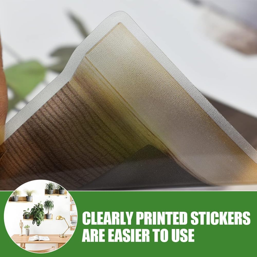 Green Pot Plants Fresh Leaves Wall Decals, 4 Pcs Pastoral Garden Potted Plant Wall Stickers, Removable Background Wall Decoration for Office Home Living Room Bedroom, 25 * 35Cm image number 5