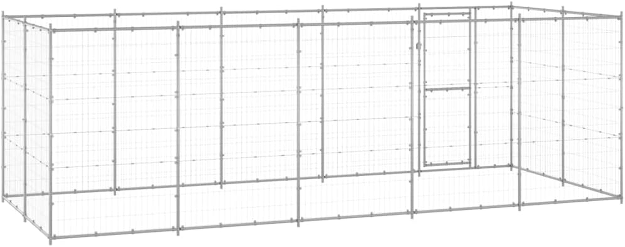 Outdoor Dog Kennel Galvanised Steel Large Pet Enclosure 12.1 M&sup2; Backyard Safe