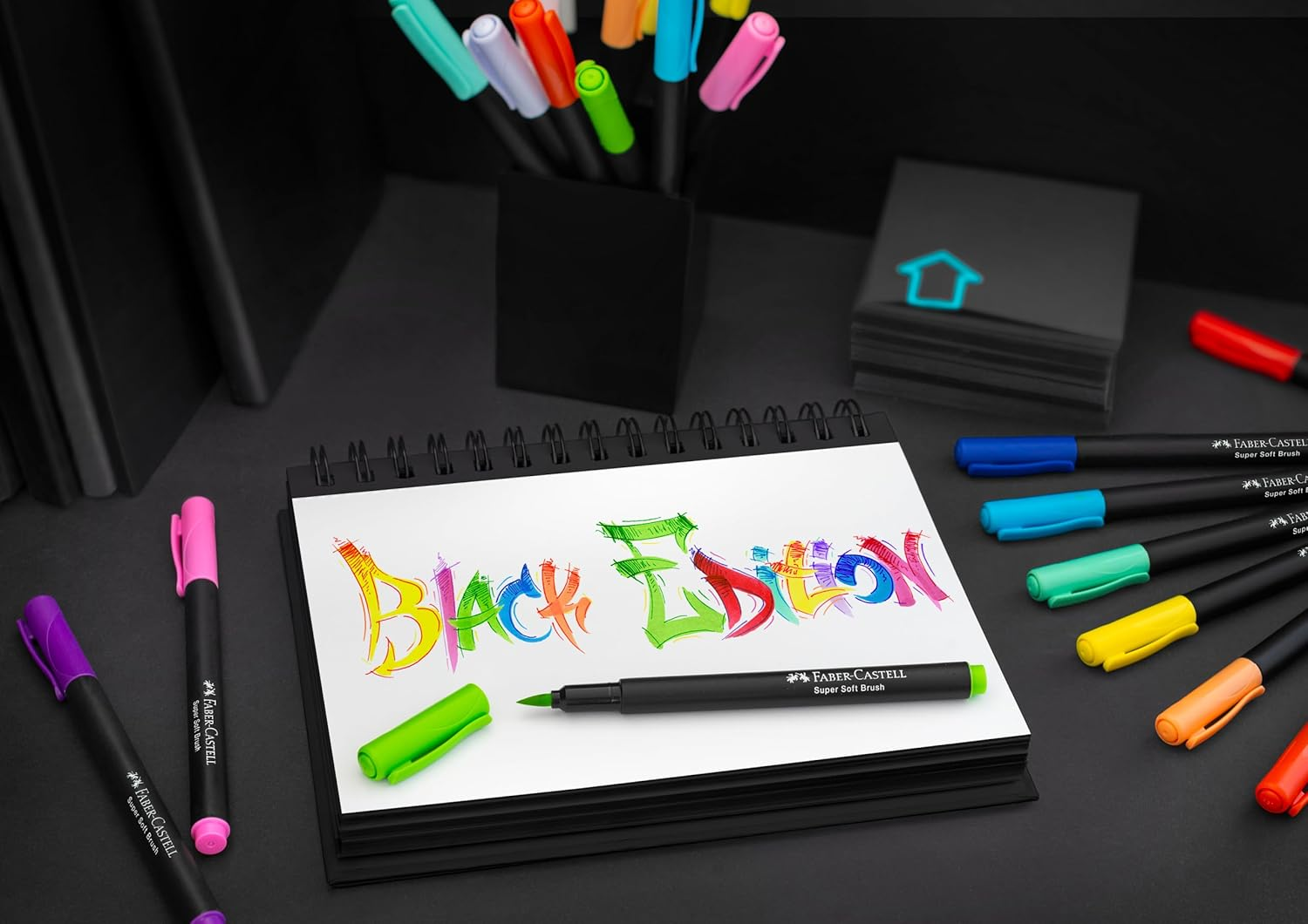 Faber-Castell 116452 Black Edition Brush Pen Set (20 Pieces) image number 2