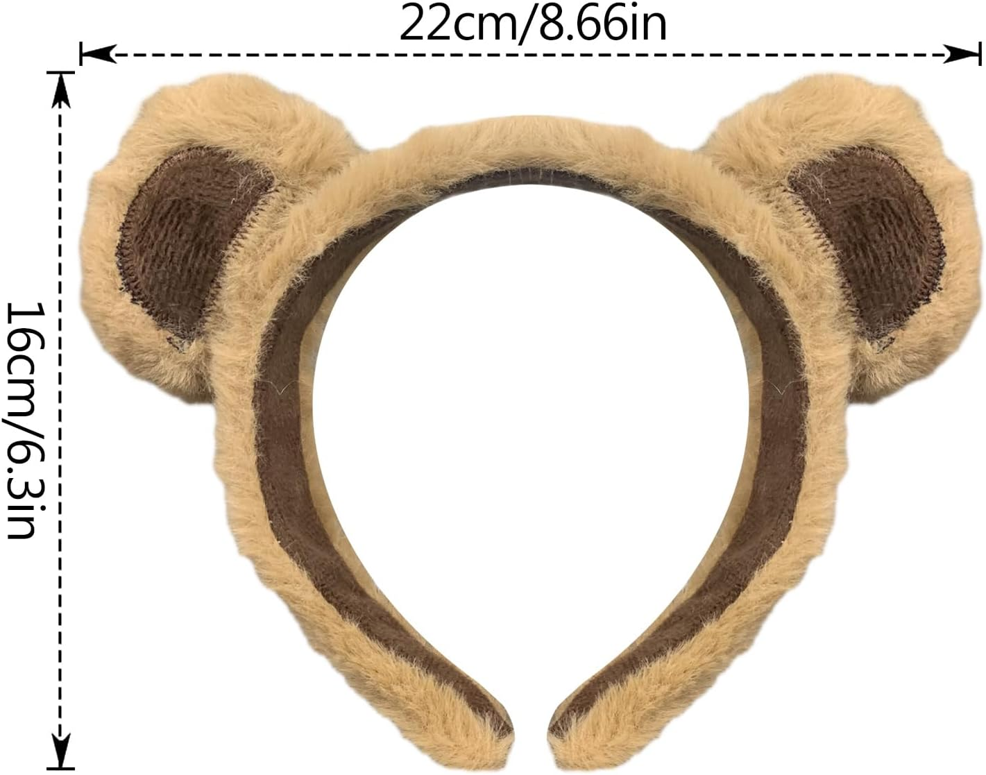 Forreen Bear Ears Headband, Pack of 3, Bear Ears, Headband, Cartoon, Cute Bear Ears, Hairband, Fashion, Soft, Comfortable Headbands for Make-Up, Washing, Face, Cosplay, Party image number 2