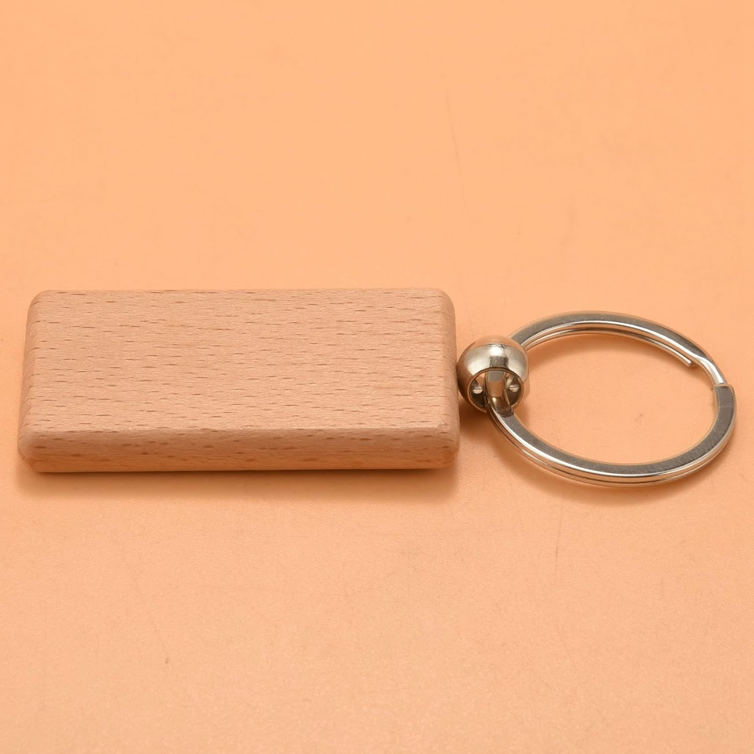 30 Pcs Wooden Keychains Blanks Key Chain Tags DIY Gifts image number 2