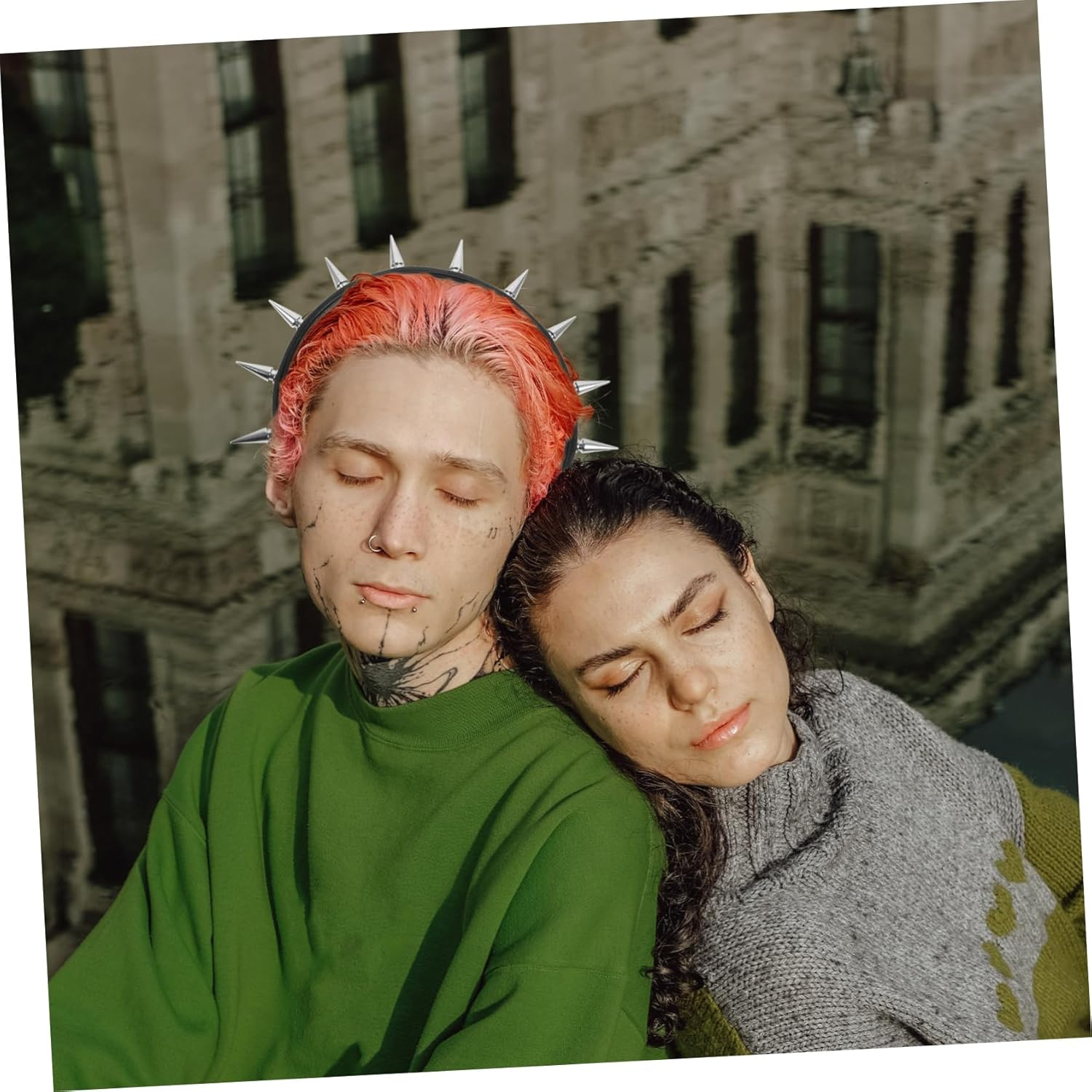 Spiked Studded Headband Lightweight Goth Hair Accessory for Women Teen Party Halloween Costume Fashion Headpiece image number 3