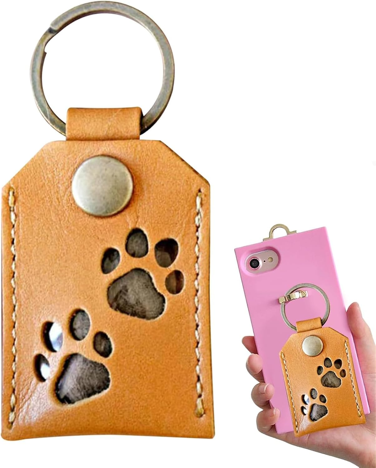 Fokmuaex 1Pcs Pet Memorial Keychain Pendant - Square Locket for Pet Hair and Photo Holder, Creative Present for Girlfriend Boyfriend image number 2