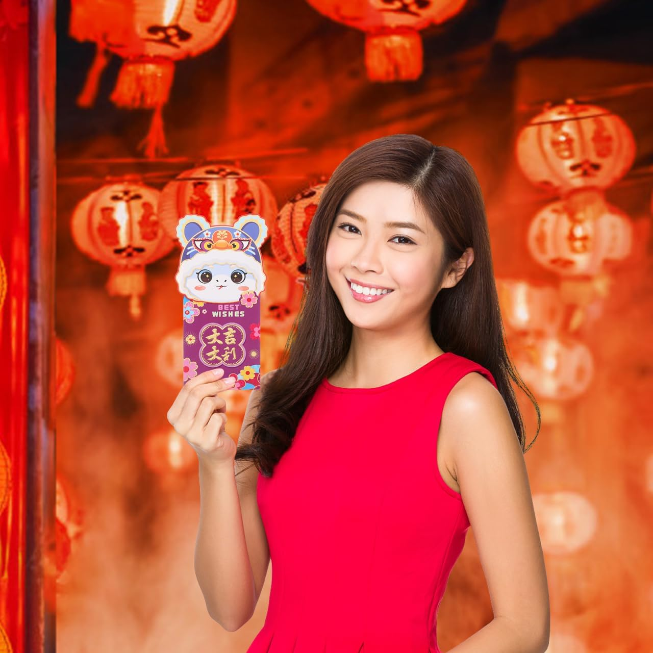 Tofficu 6Pcs Cartoon Red Envelope Bag for Lunar Year Celebrations per Pack for Boy Girl'S and Decorations Includes Wedding Money Envelopes and Birthday Money - C image number 7