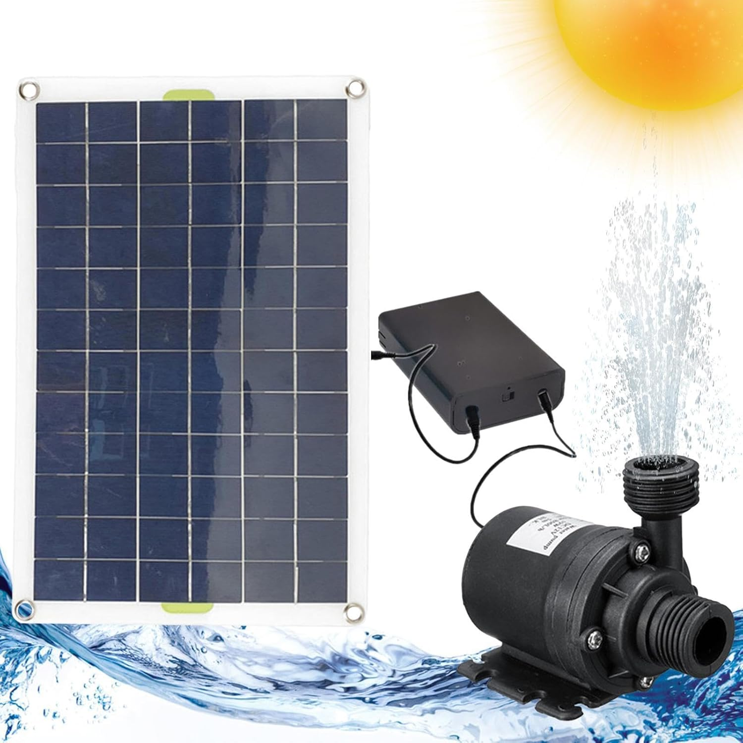 Solar Fountain Pump for Bird Bath | Water Garden & Pond Pumps - 30W Outdoor Watering Submersible Pump for Garden, Ponds, Hummingbird Garden image number 6