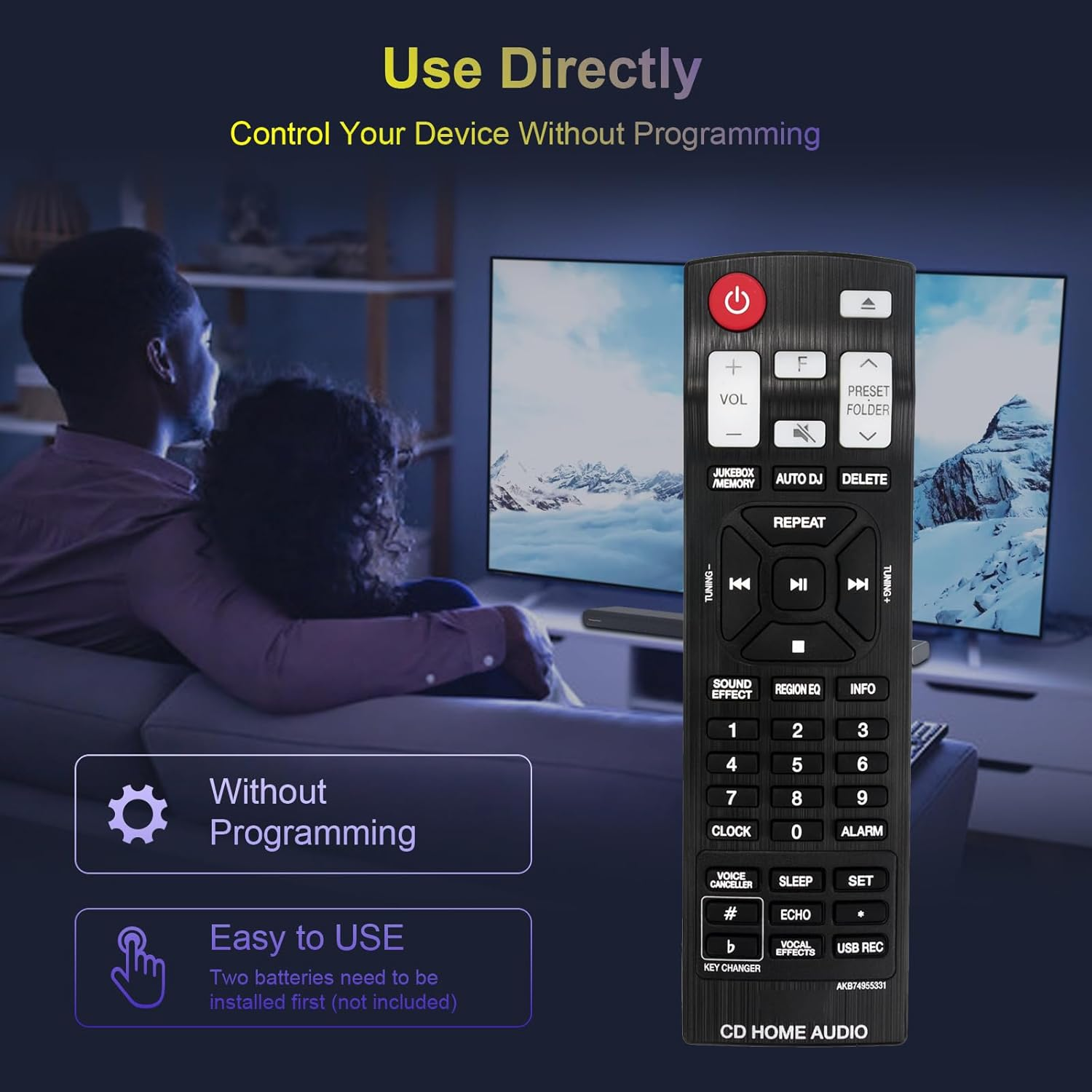 AKB74955331 Replace Remote Control Compatible with LG Stereo System Mini Hi-Fi CJ88 CJ98 NJ98F CJ87 CJS87F CJS98F CJS88F CJ88FB CJS88W OJ98 XBOOM Audio System image number 3