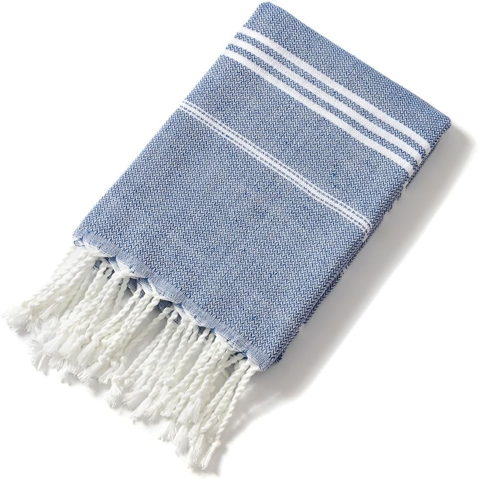 Bongu Turkish Beach Towel,180X90Cm Oversized Turkish Cotton with Travel Bag Large Quick Dry Lightweight Turkish Beach Towels for Beach, Bath, Pool Travel Towels (Navy Blue) - Blue image number 7