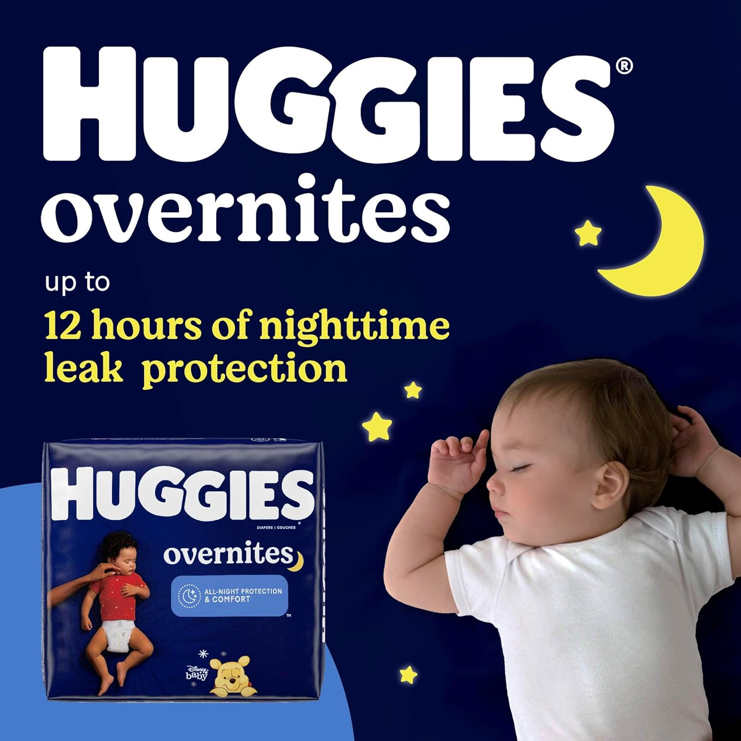 Huggies Overnight Diapers Size 3 (16-28 Lbs), 58 Ct, Overnites Nighttime Baby Diapers image number 2