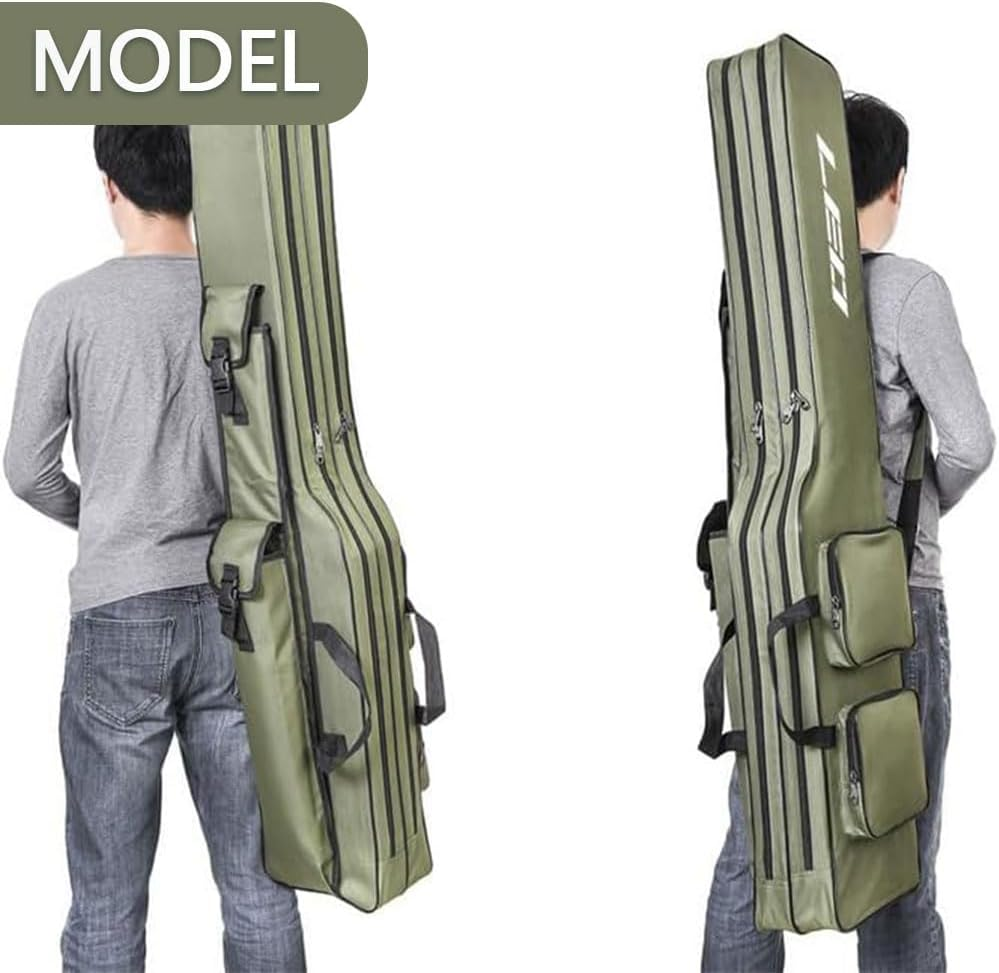 Fishing Rod Bag 130Cm &ndash; Large Capacity Folding Tackle Storage Bag, Waterproof Organizer Case, 2-Layer Portable Oxford Travel Carry Bag for Outdoor Fishing Gear, Gifts for Men image number 3