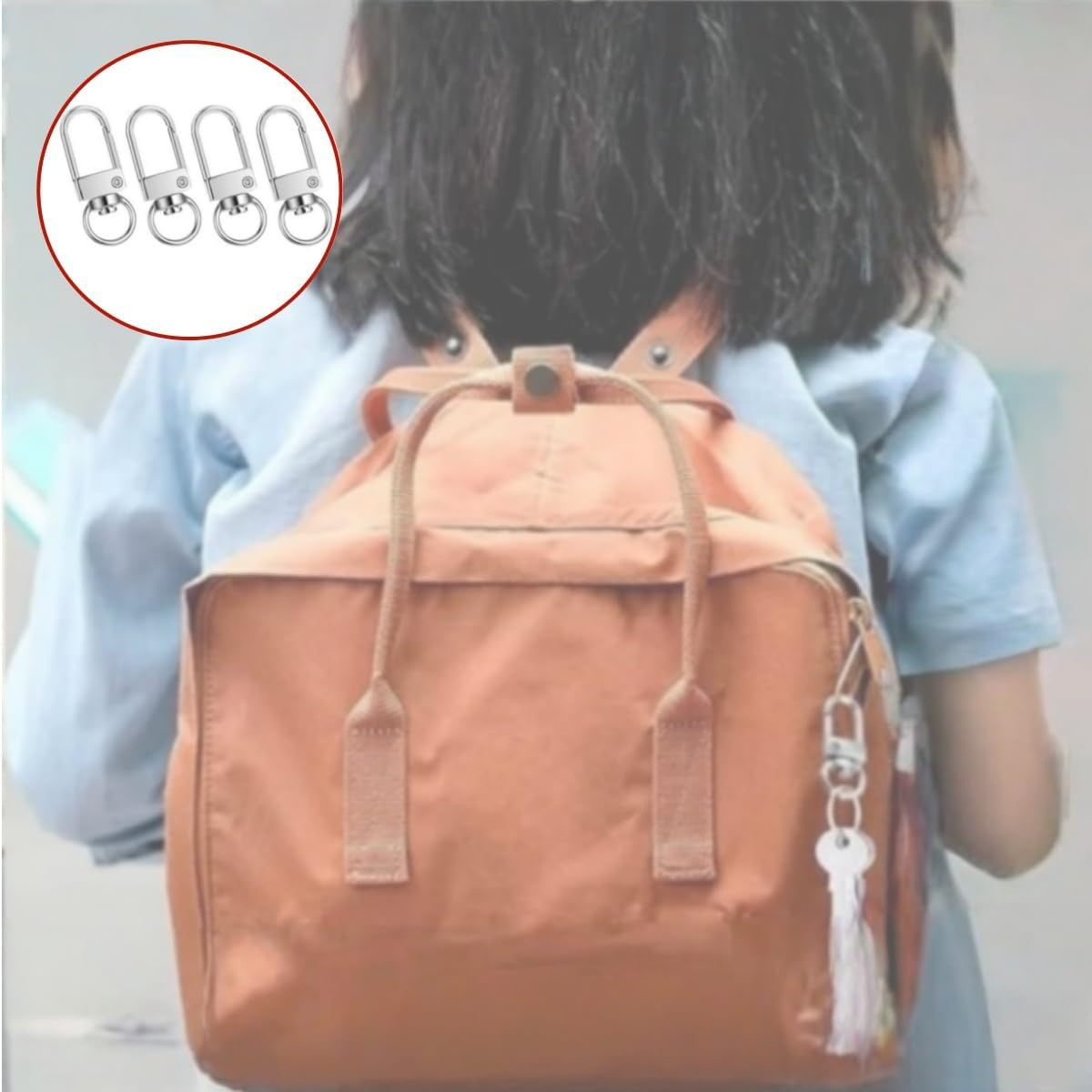 30Pcs Metal Lobster Claw Clasps,360&deg;Swivel Hooks,Key Rings,Crafts, DIY Accessories, Metal Hook Buckle,Car Keys Zipper Pulls Handbag Charms Wallets, Silver image number 3