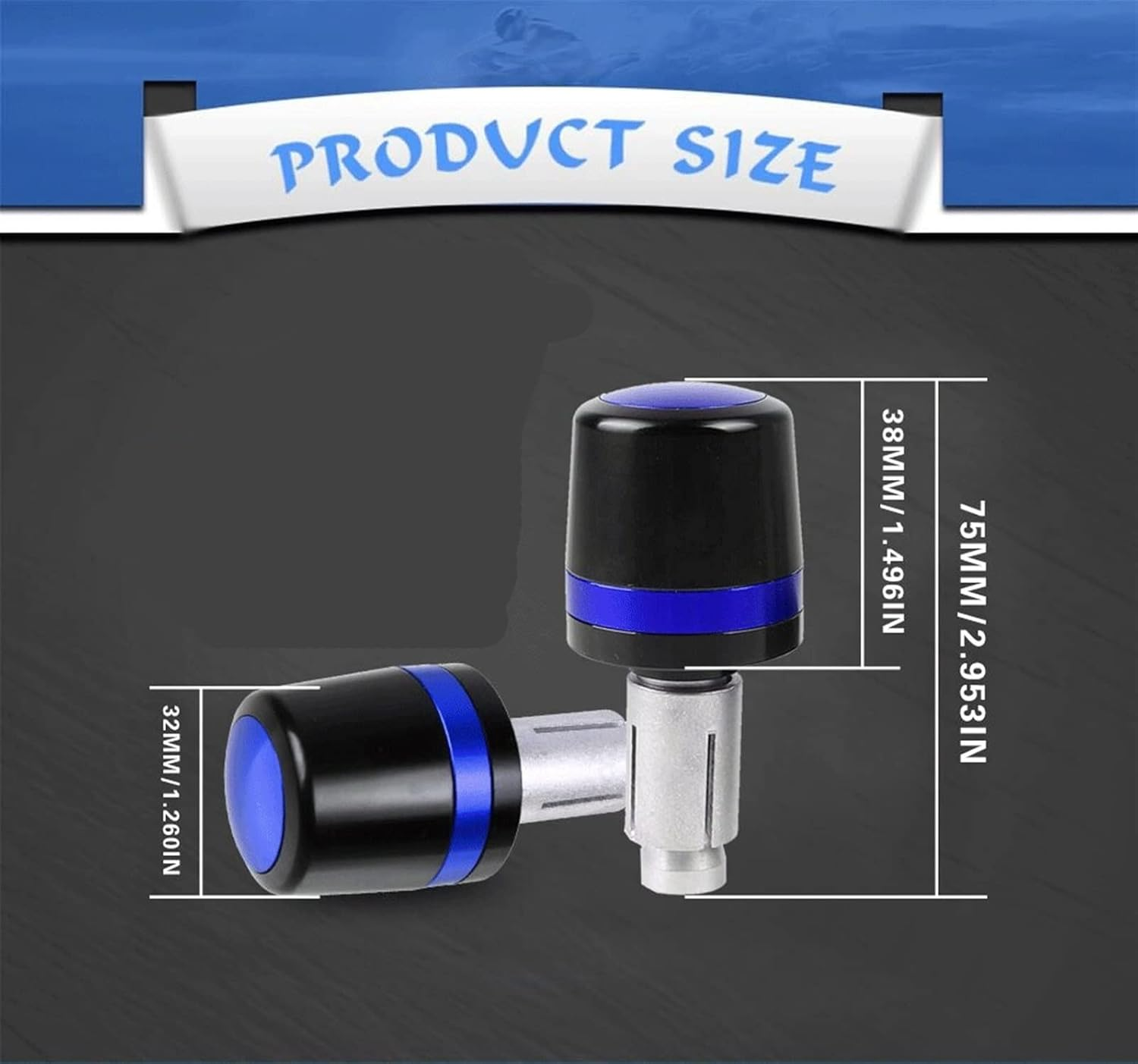 Motorbike Ends Bar Ends for Fj09 Fj 09 2014 2015 2016 2017 2018 Motorbike 7/8" 22Mm Handlebar Grip End Cap Plug Cover Accessories Handlebar Grips Ends Plug (Color : Orange) image number 1