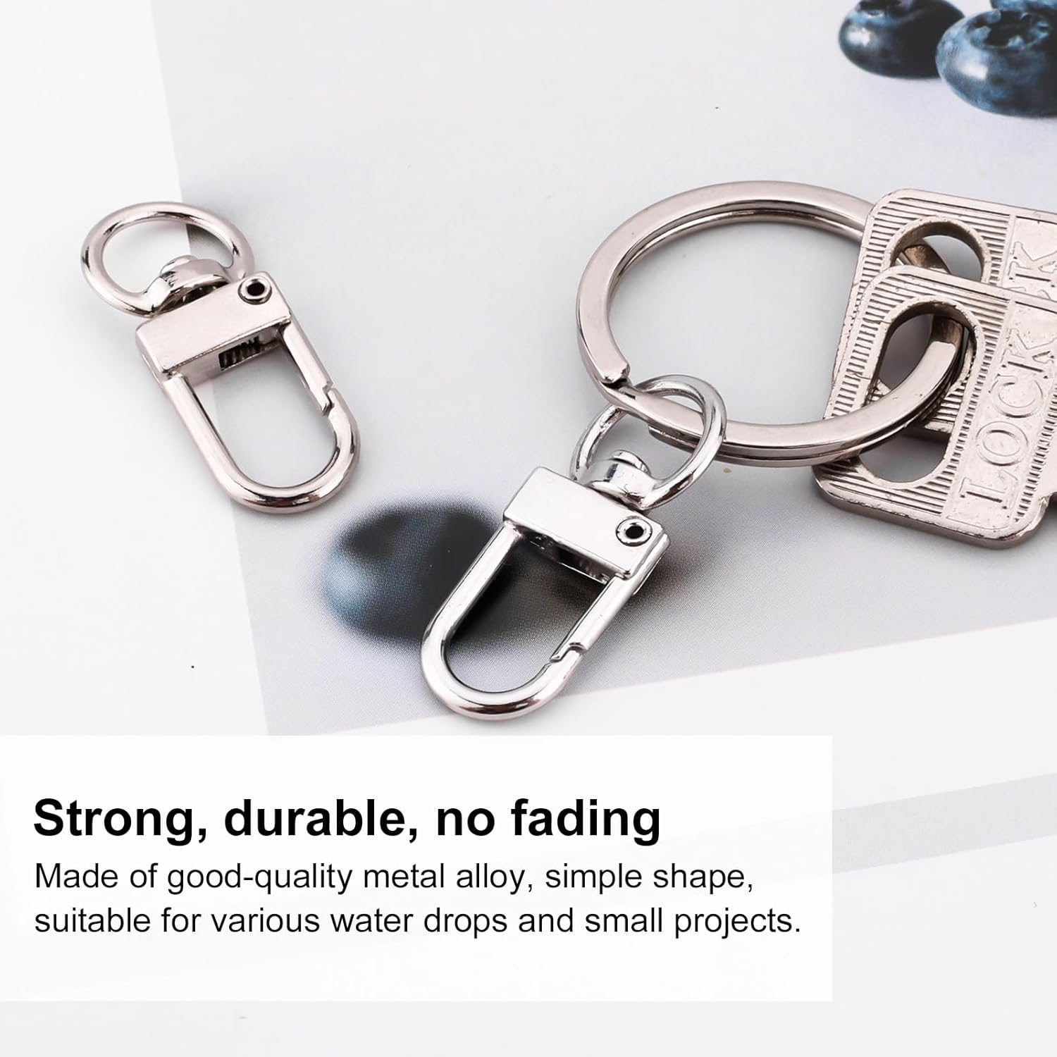 40Pcs Lobster Claw Clasps, Zinc Alloy Swivel Snap Hooks Metal Keychain Clip Swivel Key Chains Rings Connector for Jewelry Keychains DIY Arts Crafts Making image number 4