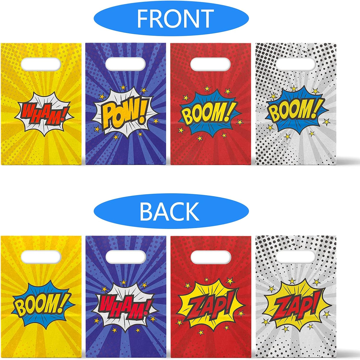 Superhero Party Supplies Treat Bags Kids Birthday Party Recyclable Cookie Candy Paper Favor Bags image number 2