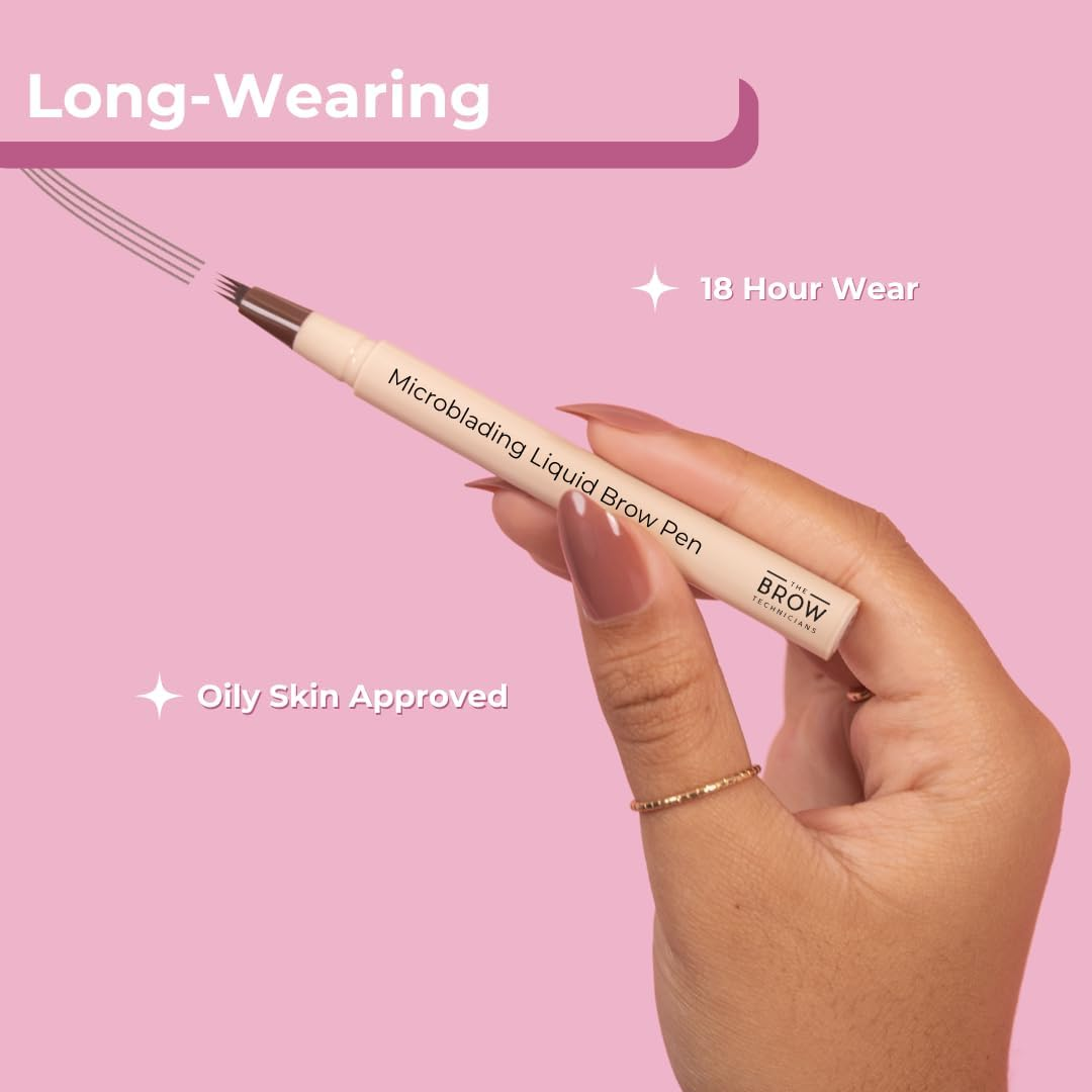 The Brow Technicians Microblading 4-Tip Hair-Stroke Brow Pen &ndash; Waterproof, Smudge-Proof, Long-Lasting Eyebrow Makeup for Natural-Looking Brows (Blonde) - Blonde image number 5