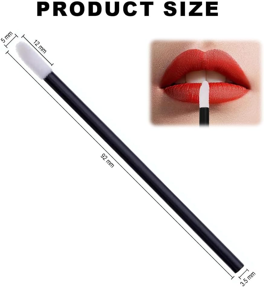 100PCS Disposable Lip Brushes, Black Disposable Lip Wands, Lipstick Applicator Lip Gloss Concealer Brushes Eyeshadow Applicator Tool Cosmetic Brush Tool image number 5