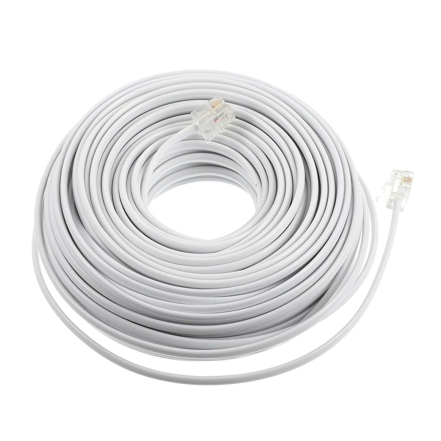 Angoily Cord Length 20M Telephone Connecting Line RJ11 Telephone Wire White Extension Cable image number 3