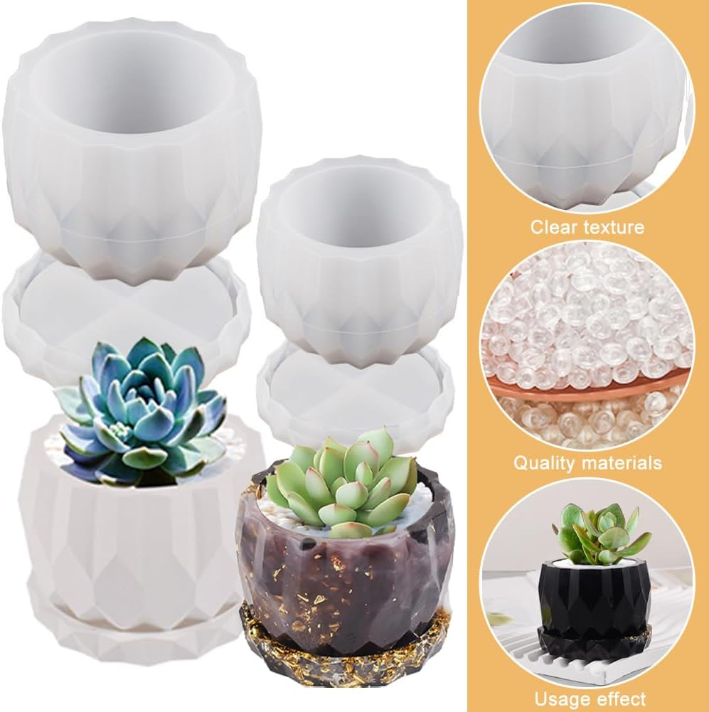 Resin Silicone Molds, Silicone Mould Concrete Casting Mould, Silicones Candle Holder, 4 Sizes Plant Pots Silicones Molds Succulent Plants Concrete Planter Vase Molds,Spiral Cylindrical Candle Mould image number 3