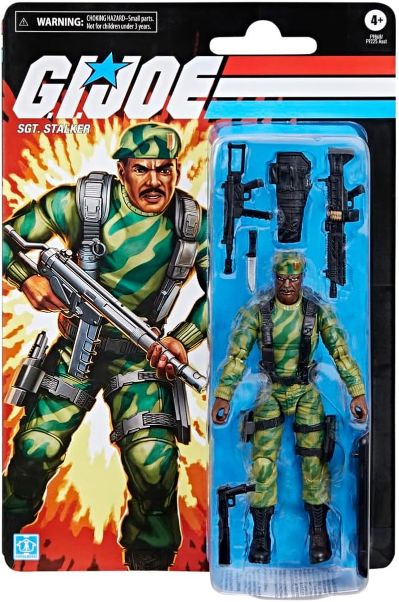 G.I. Joe Classified Series Retro Cardback SGT. Stalker, Collectible 6 Inch Action Figure with 8 Accessories