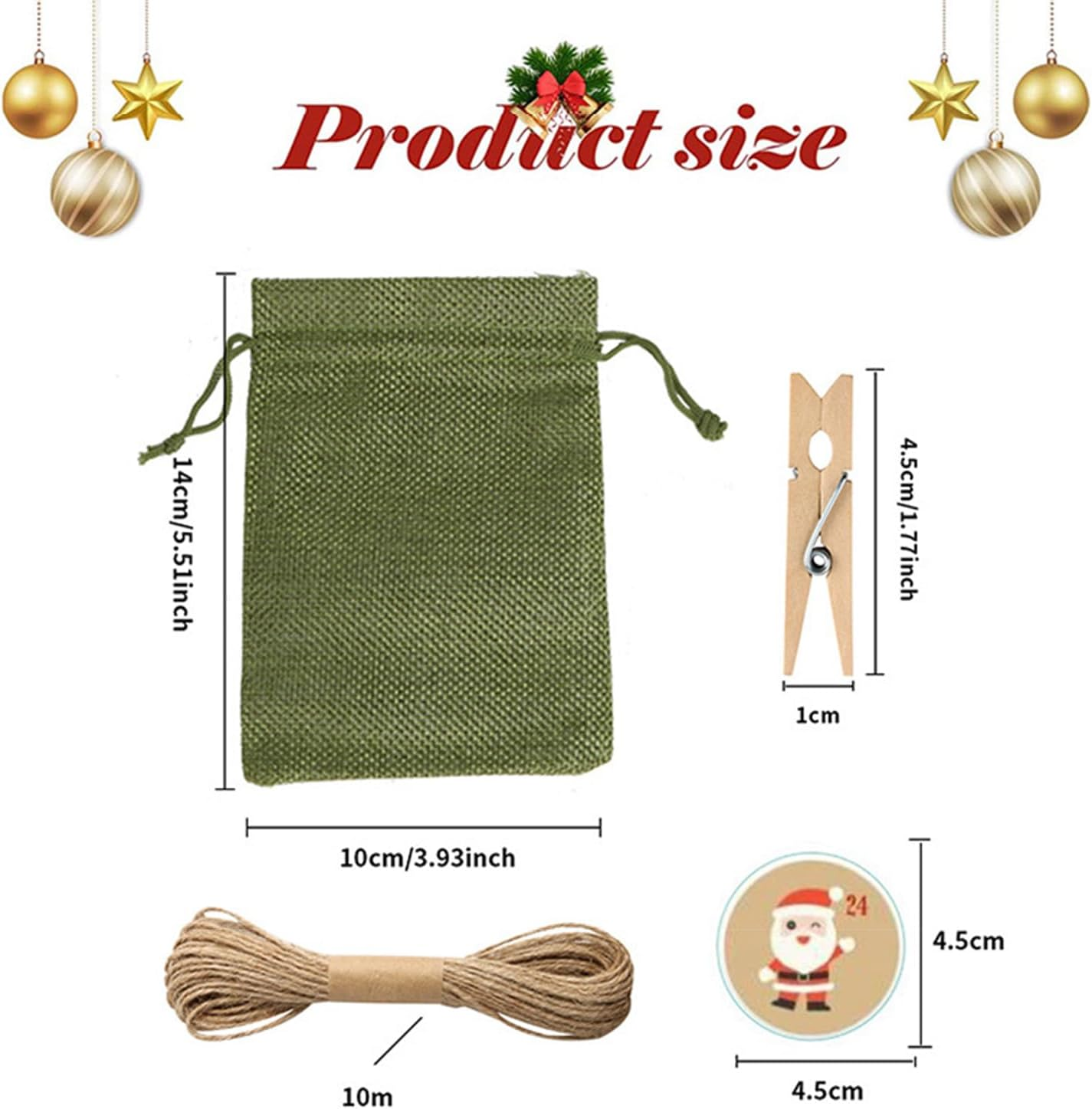 24 Pcs Christmas Linen Bags with Drawstring 10 X 14Cm Christmas Favor Bags Jewelry Candy Pouches Sacks Christmas Burlap Bags for Wedding Christmas Festive DIY Craft