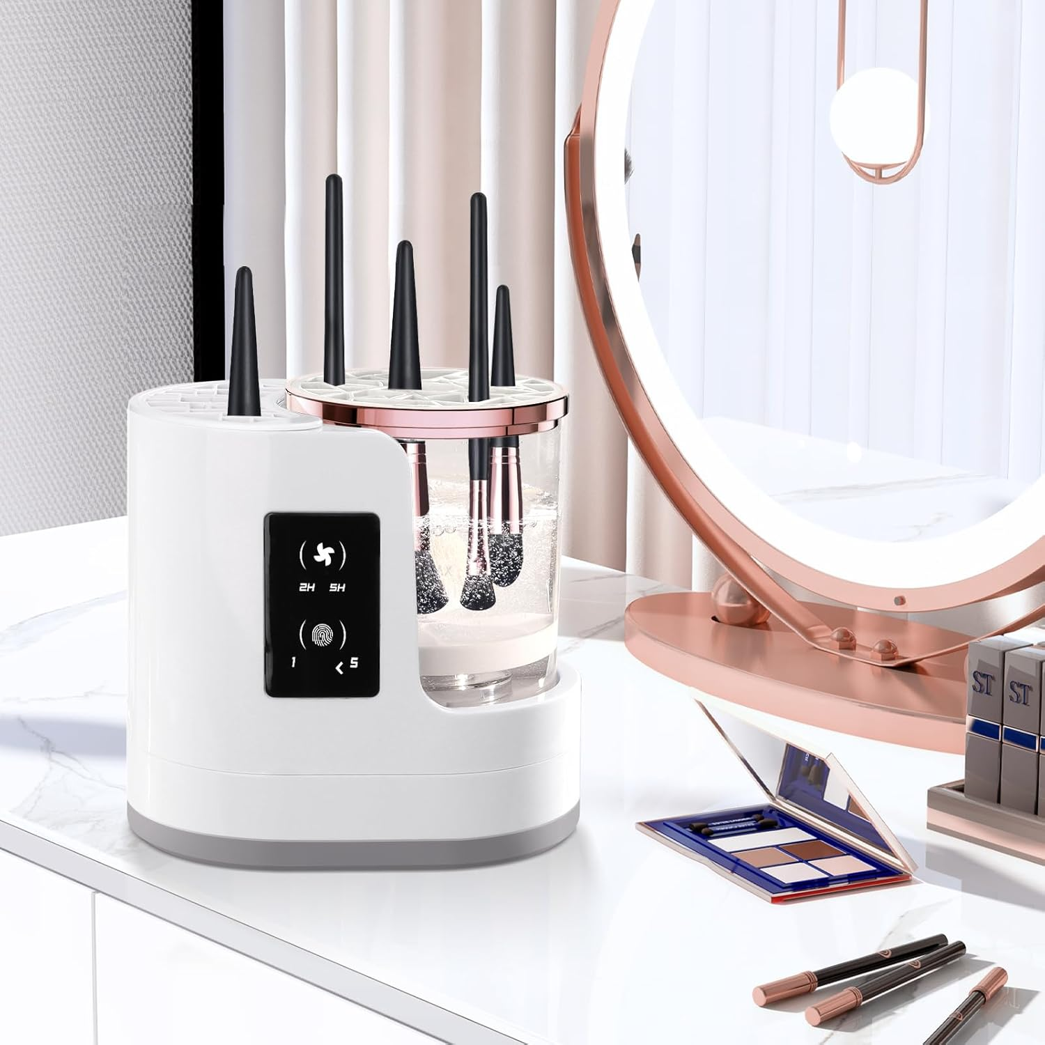 3-IN-1 Electric Makeup Brush Cleaner Machine and Dryer, SBMKK Automatic Make up Brush Cleaner Tool, for All Size Brush Sponges Beauty Cosmetic Set image number 4