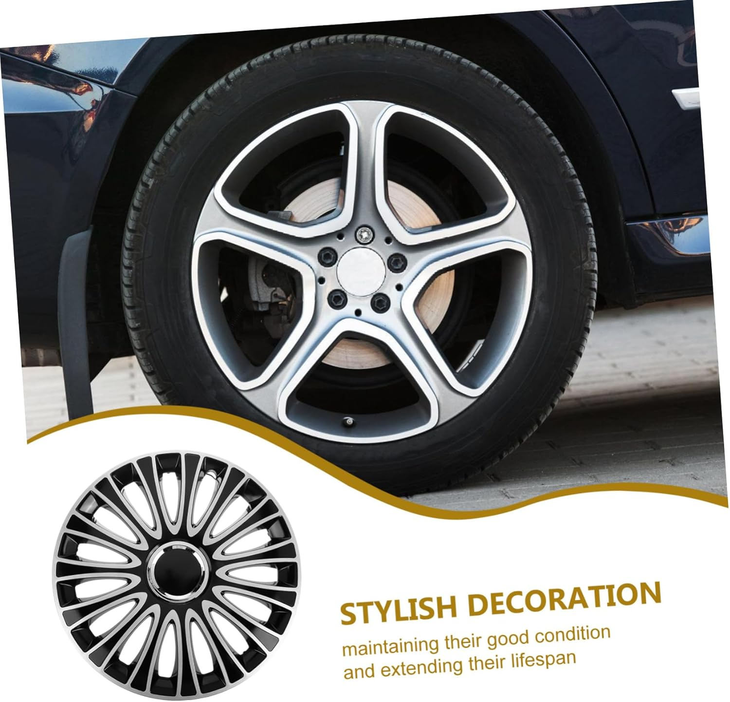 LABRIMP Automotive Hubcap Cover Silver Durable Wheel Center Cap Replacement for Car Rim Decoration Easy Installation image number 1