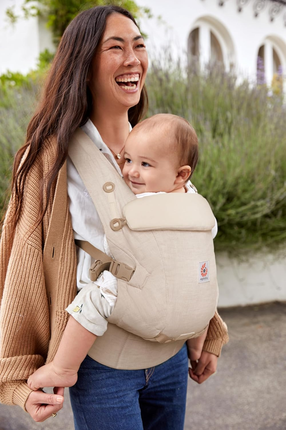 Ergobaby Adapt Leinen Baby Carrier for Newborns from Birth, 3 Positions Ergonomic Baby Belly Carrier, Back Carrier, Baby Carrier, Natural Linen image number 3