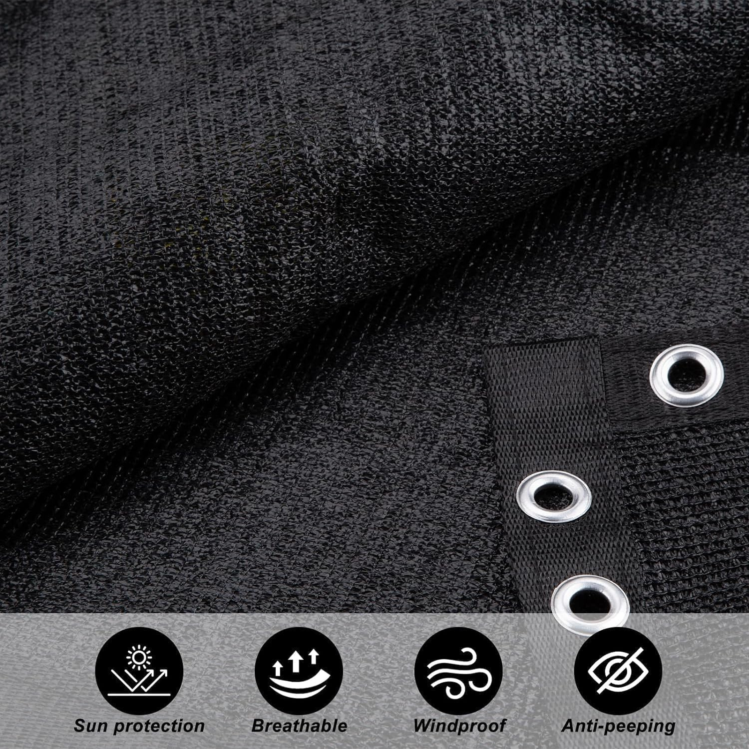 Balcony Privacy Screen Cover Worth Planet 0.9M * 5M Resistant Balcony Shield Windscreen Cover Mesh Sun Shade UV Protection for Porch Deck Terrace Patio Backyard Railing image number 6