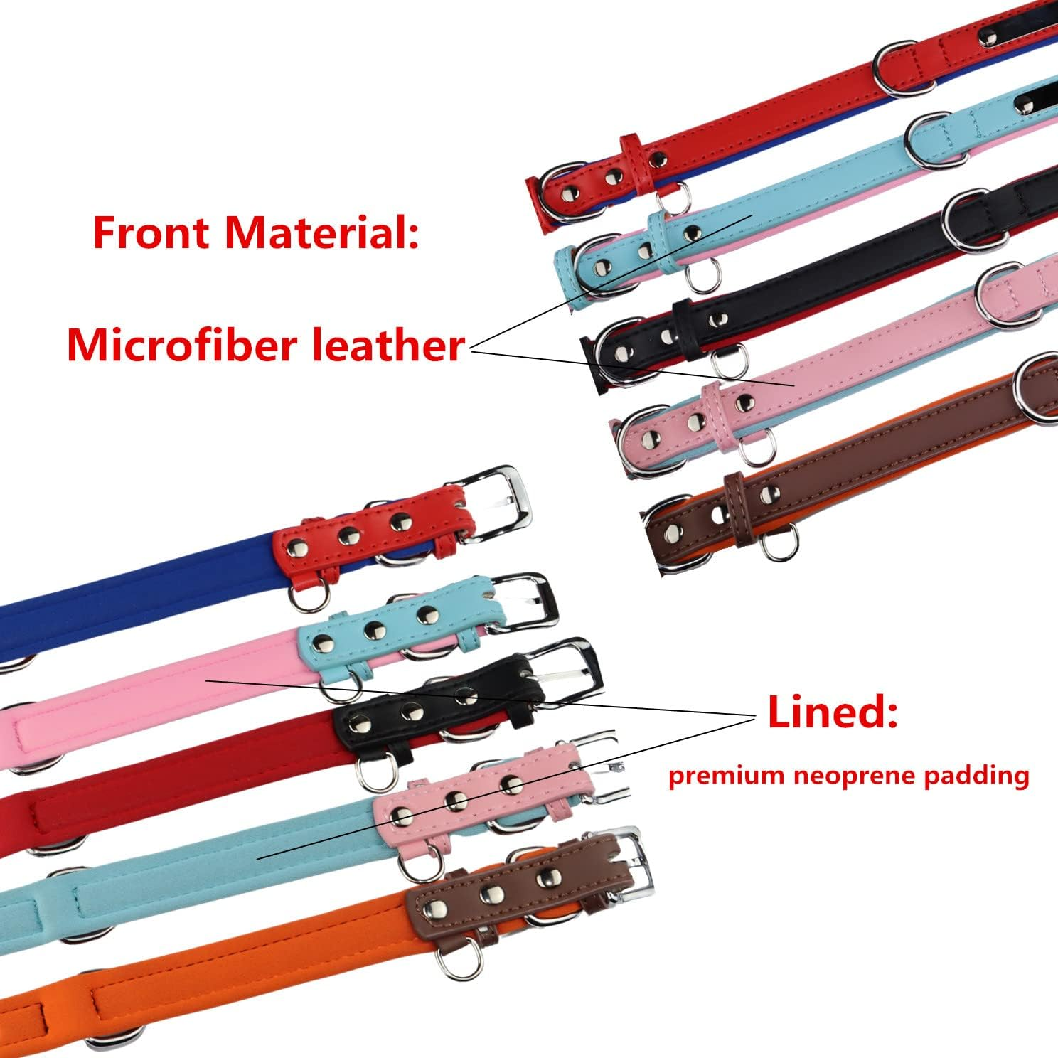 THAIN Personalized Dog Collars Microfiber Leather with Free Engraved Dog Collars with Personalized Stainless Steel Nameplate (Xl(Neck 18.1"-22"), Black)