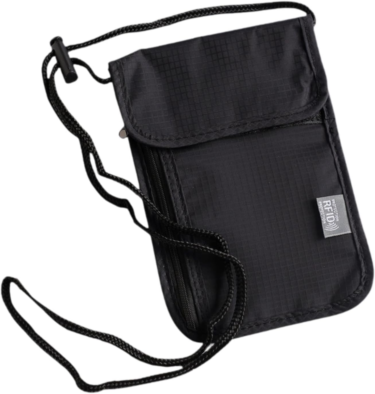 Vaveren Neck Wallet Passport Holder Zipper Closure Crossbody Bag Card Storage Organizer Case with Adjustable Strap for Trips Business image number 5