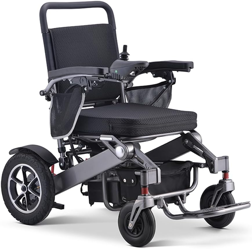 2026 Electric Wheelchair, 20KM Range, 600W Motors, 6KM/H Speed, Lightweight 24V Lithium Battery, Foldable with Anti-Tip Wheels and Rear Storage (BLACK with Anti-Tip Wheels)