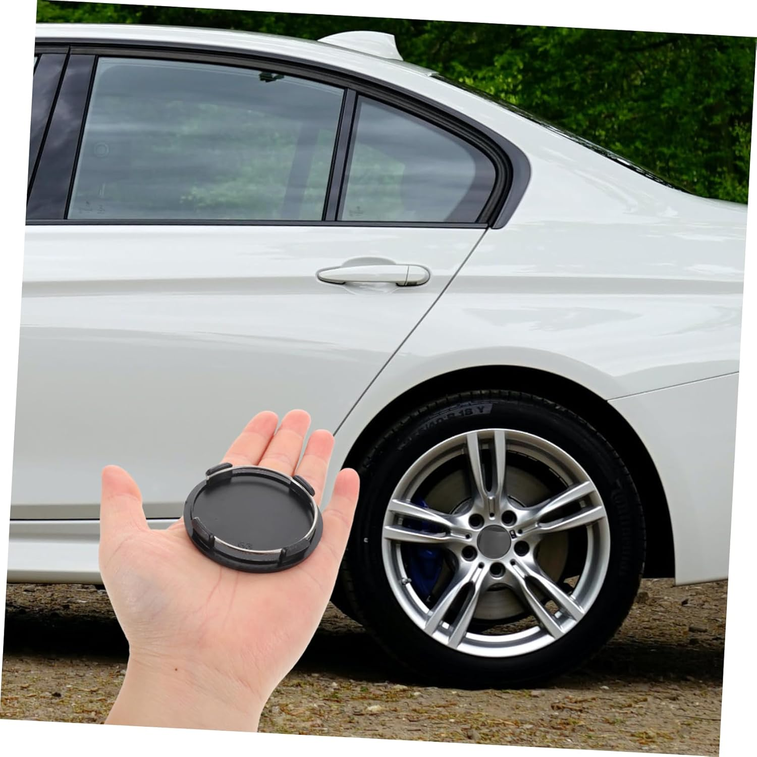 HAPINARY 63Mm Car Wheel Hubcap 2 Pieces Black Hub Center Caps Universal Wheel Rim Covers Replacement for Automotive Exterior Accessories and Trailer Hub Caps