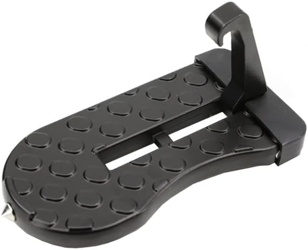 Swpato Car Door Step with Glass Breaker Safety Hammer & Roof Rack Access,Foldable Roof Rack Door Step - Fits Most Car, SUV and Truck, Max Load 400 Lbs(Black) image number 1