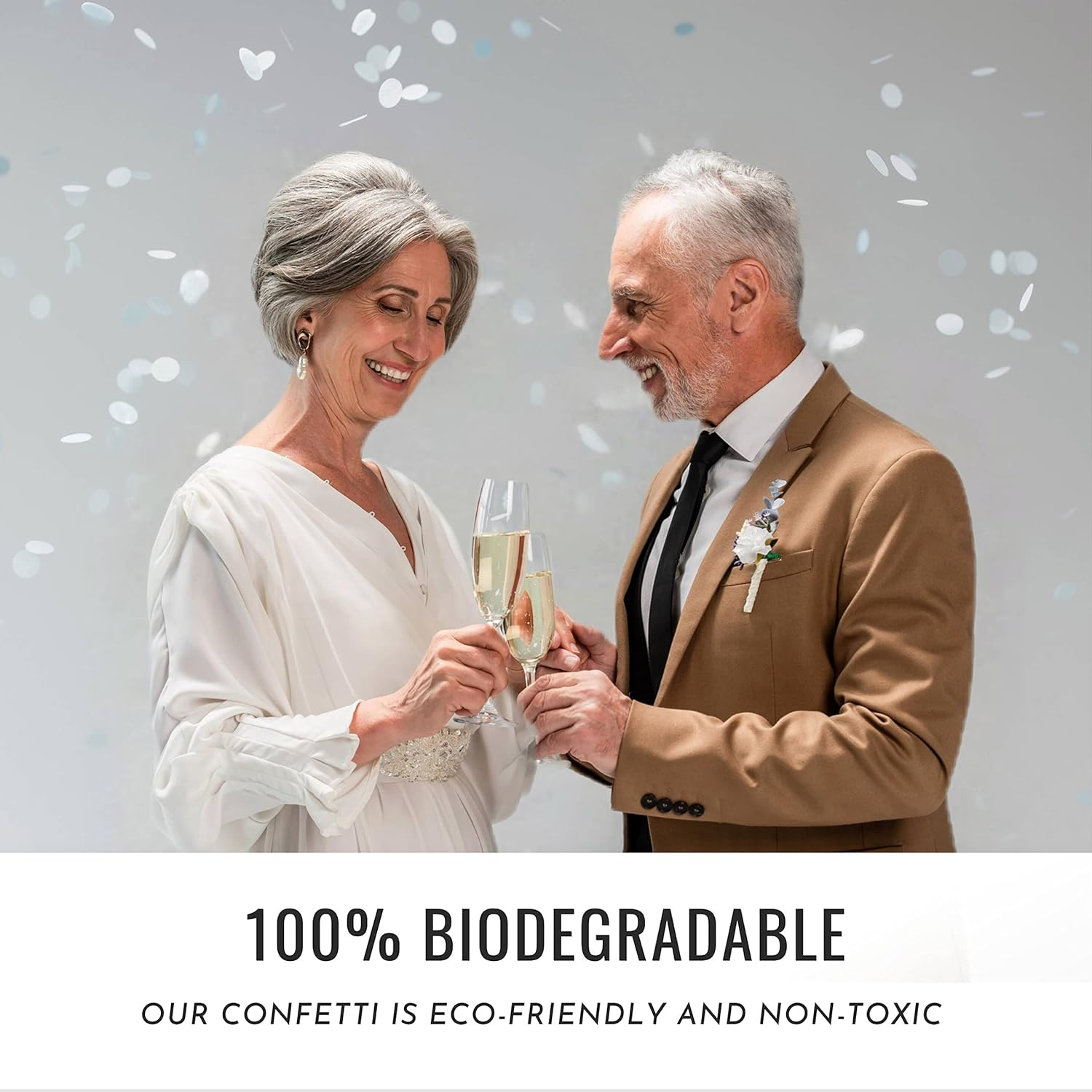 Dissolving Water Soluble Rice Paper Confetti White Wedding Confetti 20000 Pieces 150 Gram 2CM Biodegradable Circle for Send off Outdoor Beach Reception Ceremony Celebration Classic Modern Decoration image number 6