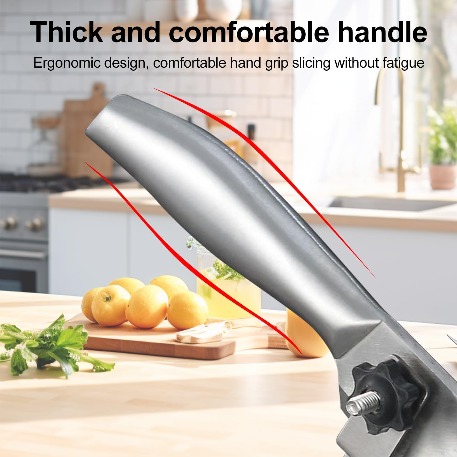 HOOMFIT Manual Bone Meat Cutter, Adjustable Stainless Steel Bone Saw Machine with Stopper and Non-Slip Pads, Frozen Meat Cutter for Cutting Ribs Fish Chicken Beef Duck (Small Size) - Silver (Color) image number 4