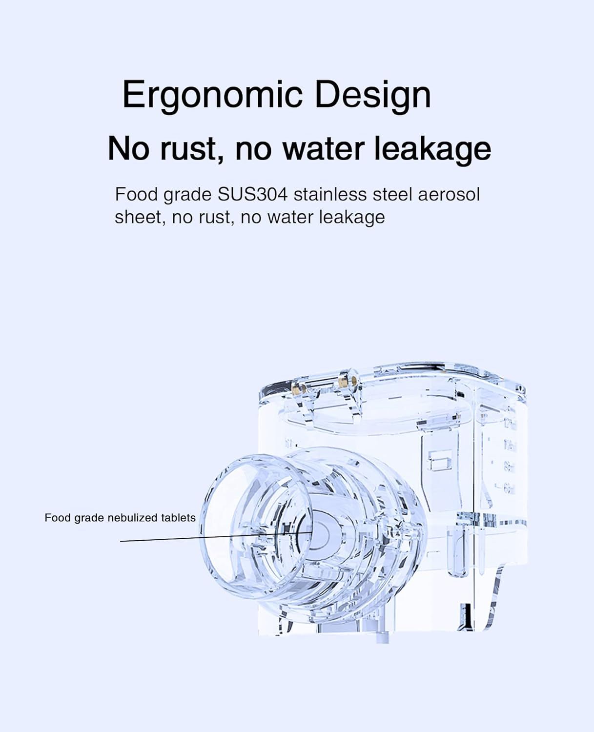 Handheld Mesh Inhaler Automatic Inhalators for Adults and Children Mini Ultrasonic Humidifier for Home and Rechargeable Travel Use Mesh Inhalators with Masks and Mouthpieces image number 6