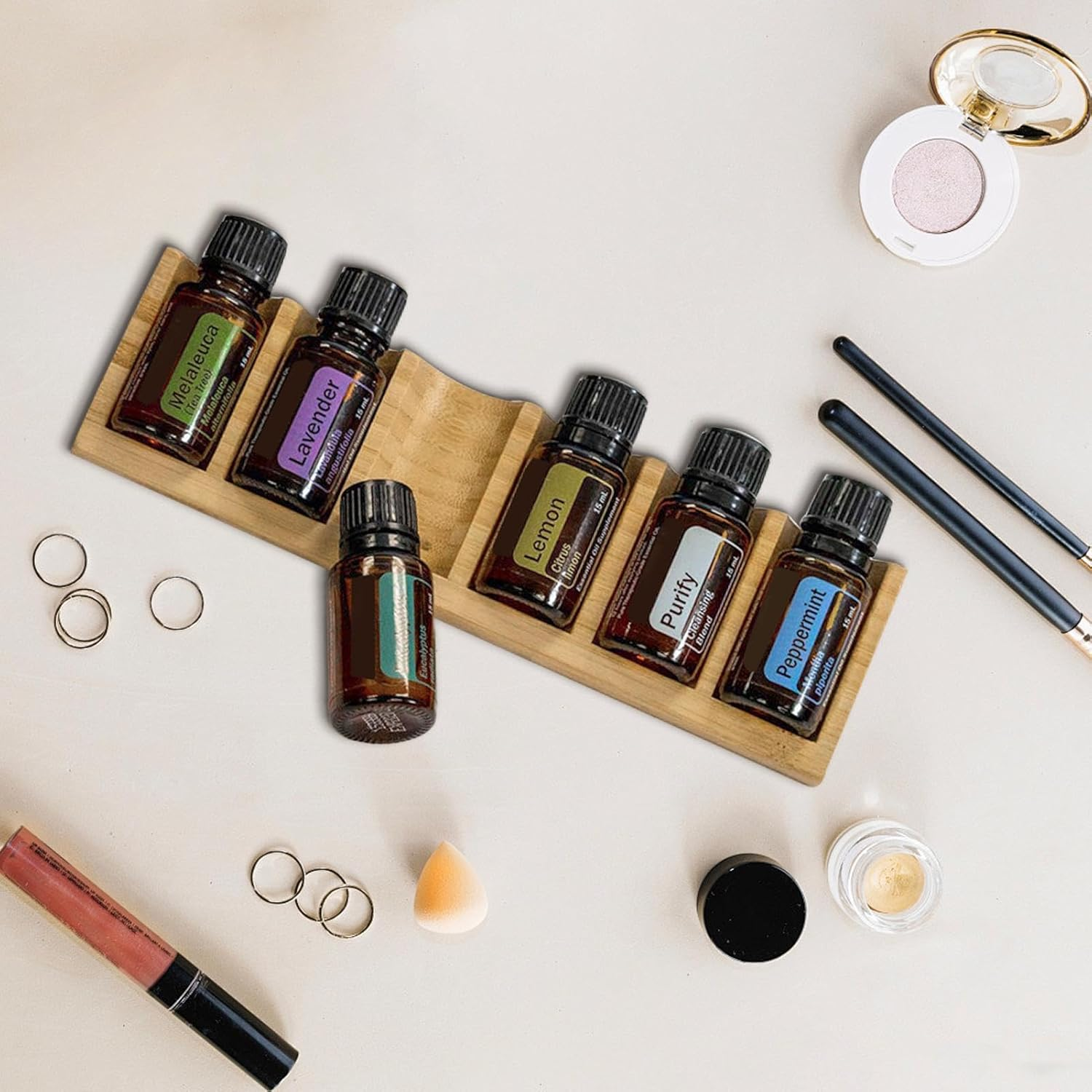 6 Slots Fragrance Organizer, Fragrance Oil Display Rack, Oil Bottles Tabletop Holder, Aromatherapy Bottle Display, Perfume Bottle Organizer, Tabletop Oil Display Stand, Oil Rack for Countertop image number 3